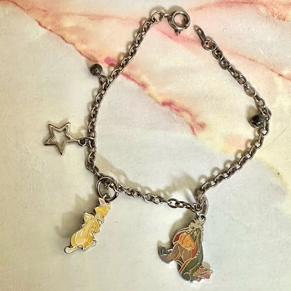 Disney silver tone Eyore charm bracelet